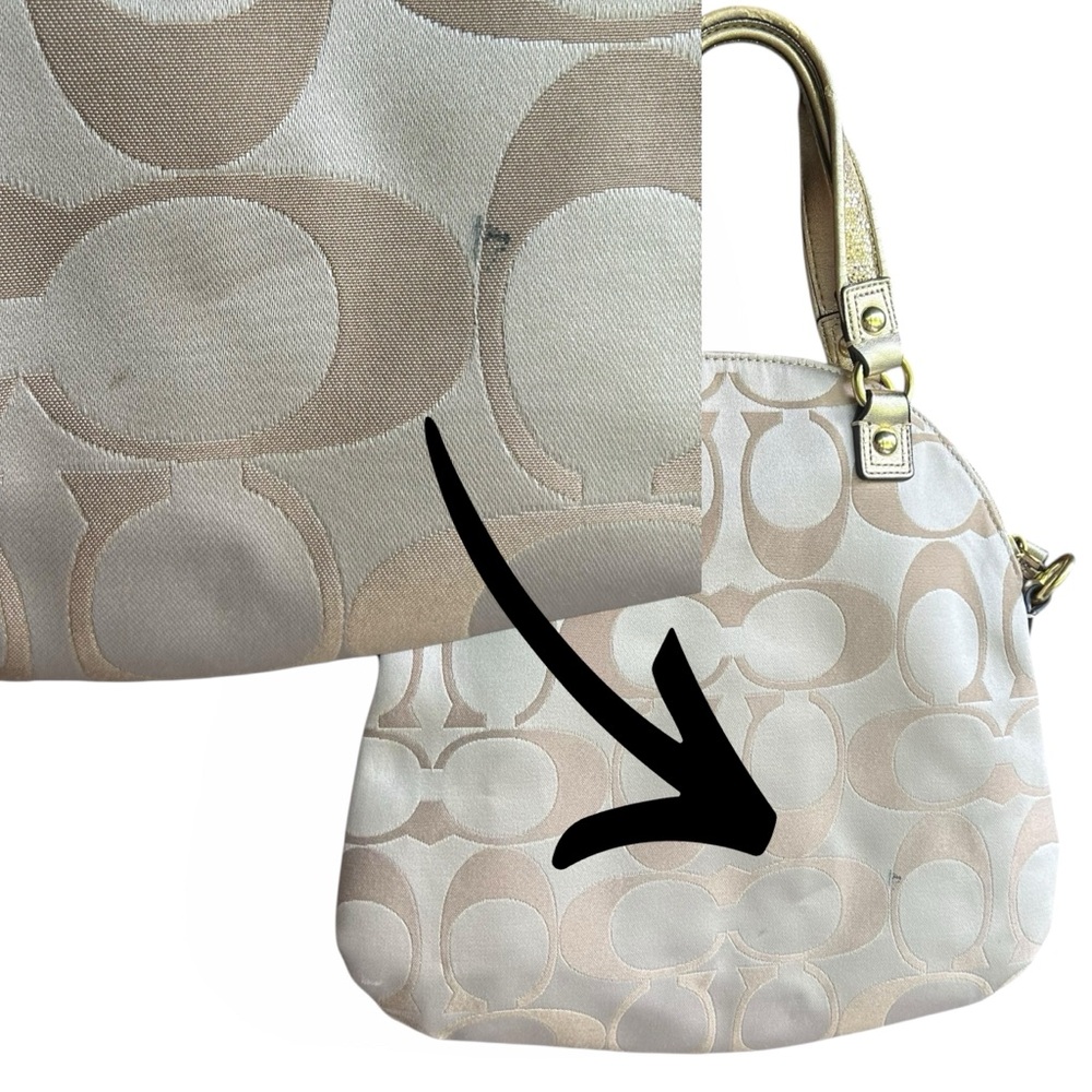 EUC Coach Poppy Gold and Floral Women's Covertible Shoulder or Crossbody F22323 - Picture 8 of 11